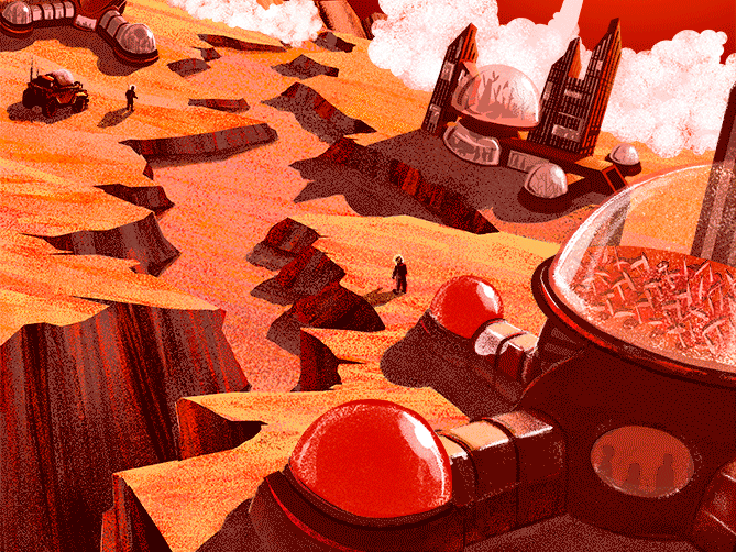 Illustration "is there life on mars?" by Ryan Sanchez
